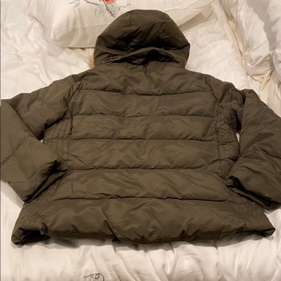 Olive Green Puffer Jack with Removable Hood - Picture 3 of 4